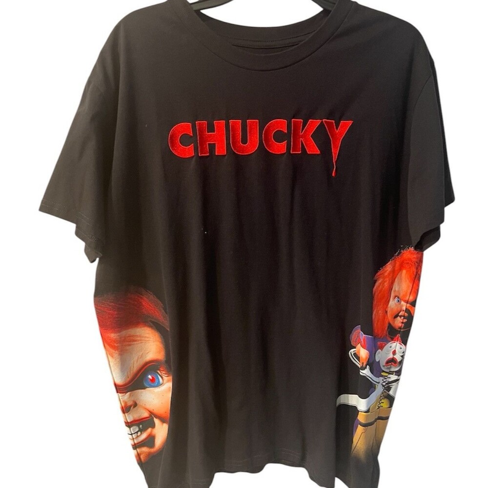 Chucky Child’s Play T-Shirt Mens 2XL Embroidered Graphic Tee Universal Studios - Picture 2 of 11